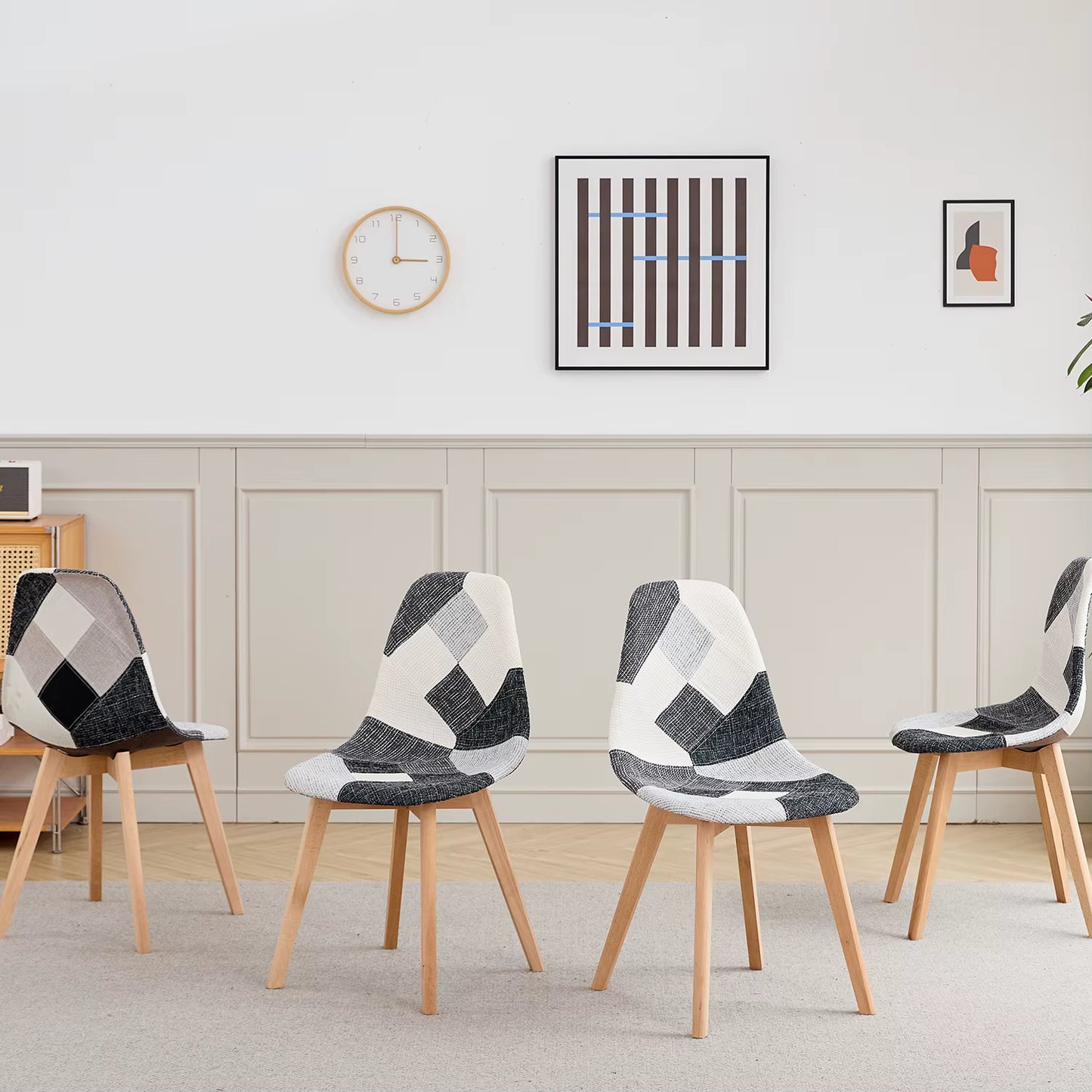 Chaise revêtement en tissu design nordique | SET de 4 chaises