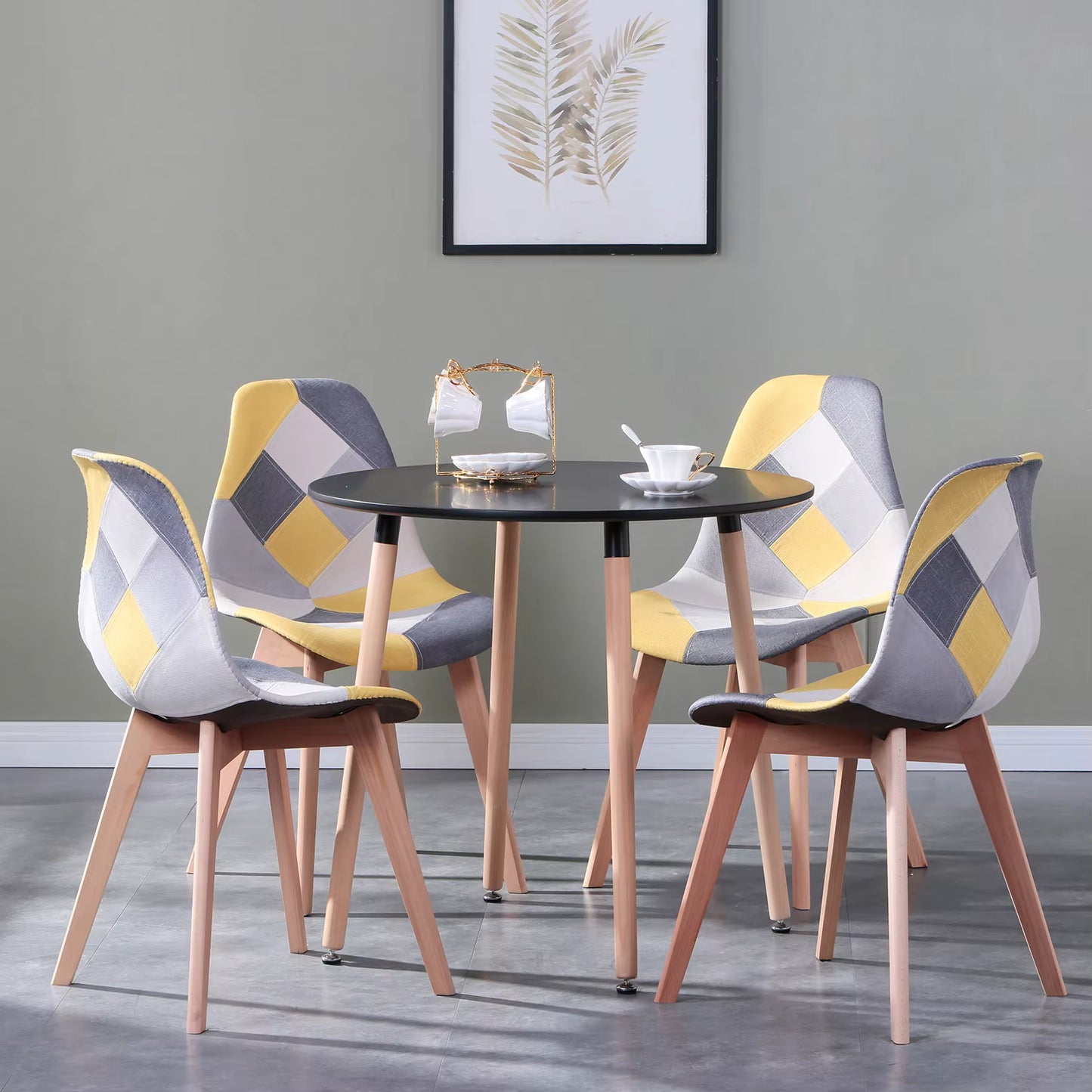 Chaise revêtement en tissu design nordique | SET de 4 chaises