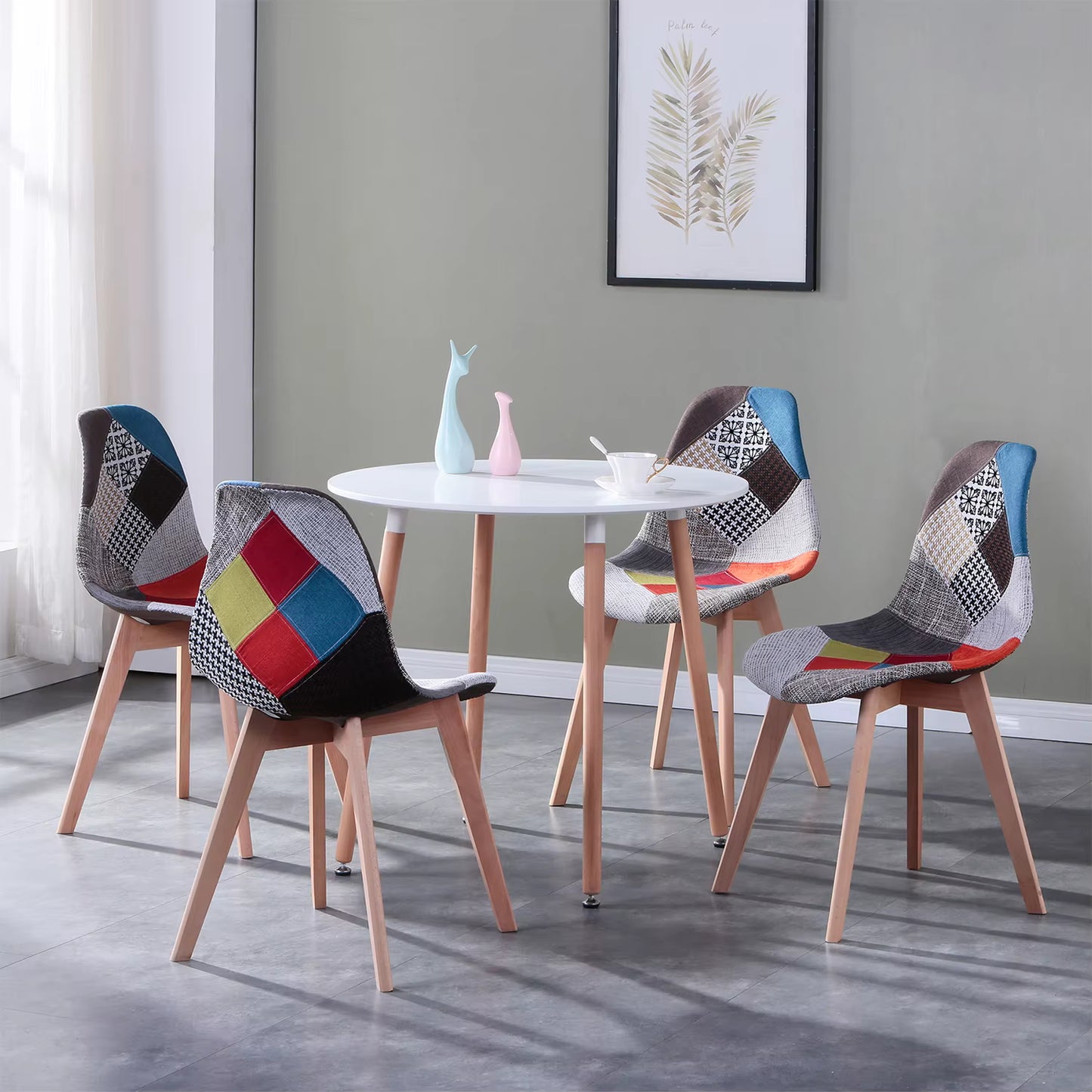 Chaise revêtement en tissu design nordique | SET de 4 chaises