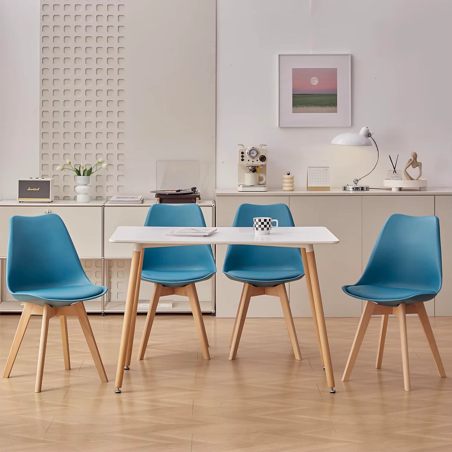 Chaises design nordiques pieds en bois de hêtre | SET de 6 pièces