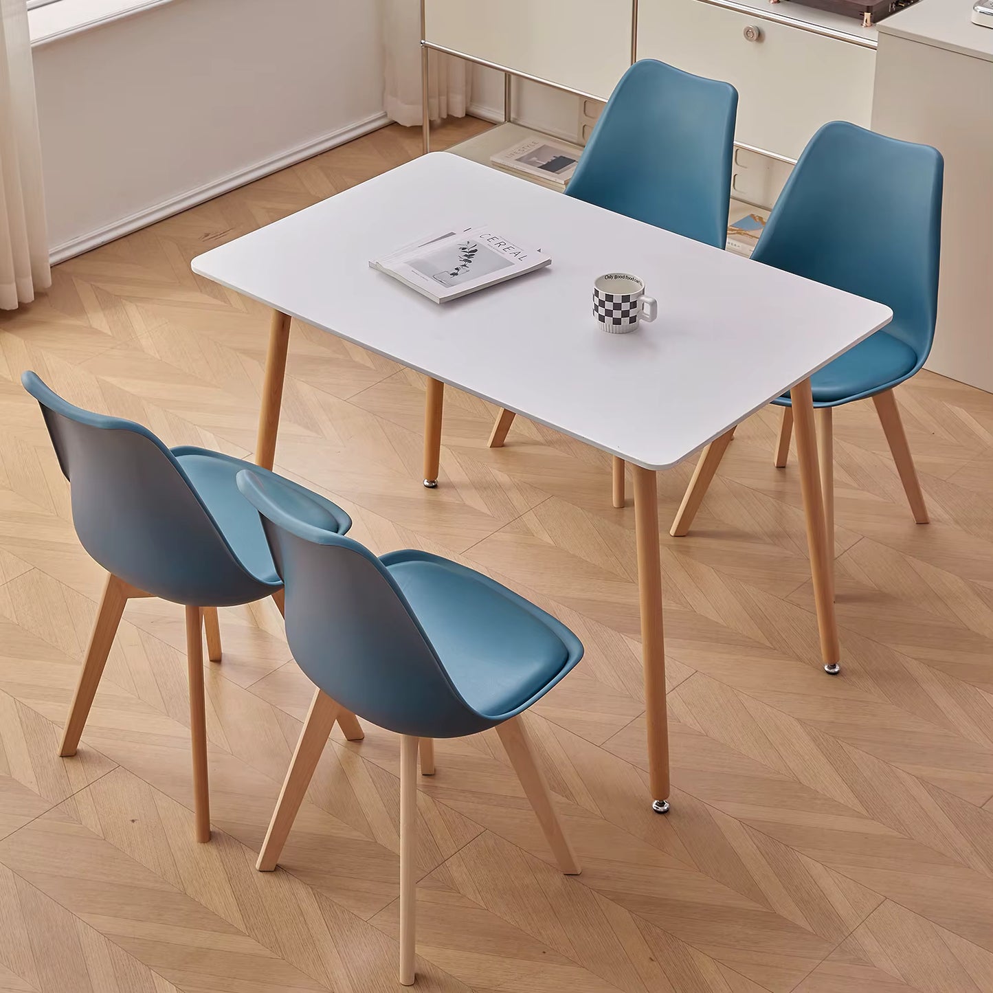 Chaises design nordiques pieds en bois de hêtre | SET de 6 pièces