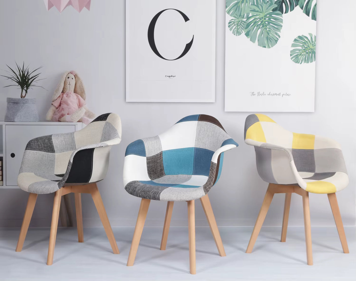 Chaises revêtement tissu design minimaliste | SET de 2 pièces