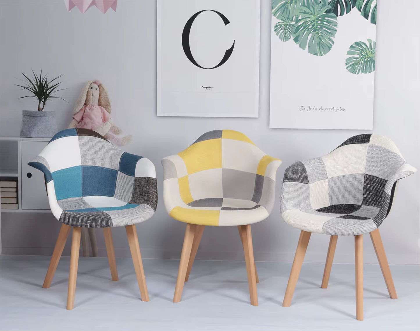 Chaises revêtement tissu design minimaliste | SET de 2 pièces