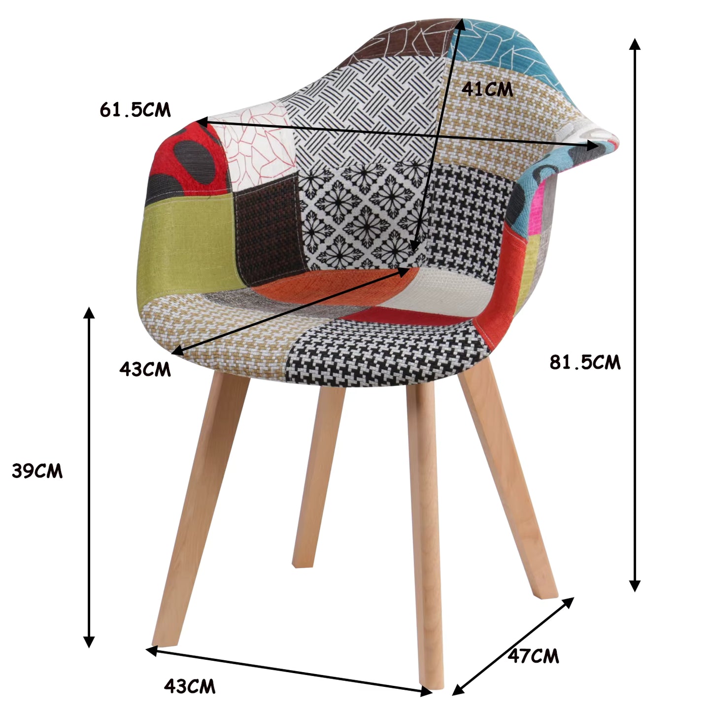 Chaises revêtement tissu design minimaliste | SET de 2 pièces