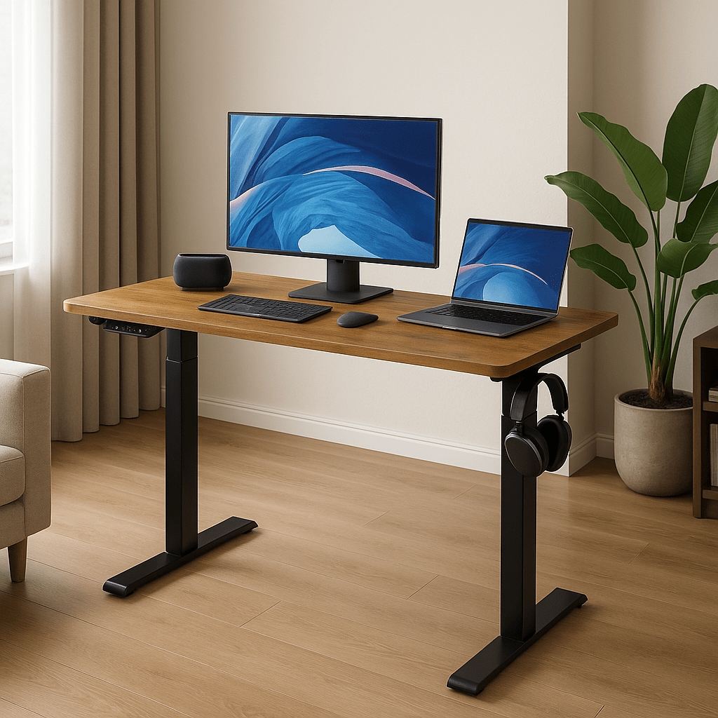 Bureau assis debout en bois