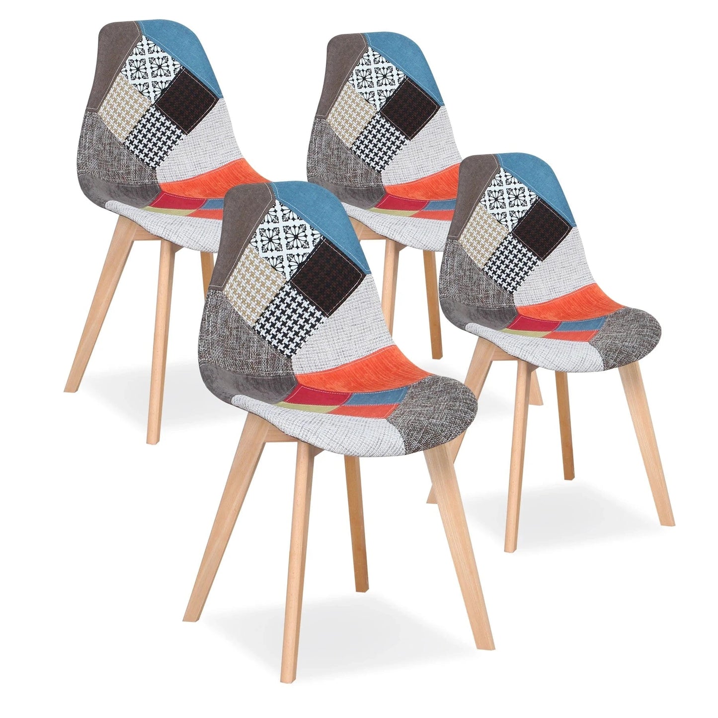 Chaise revêtement en tissu design nordique | SET de 4 chaises