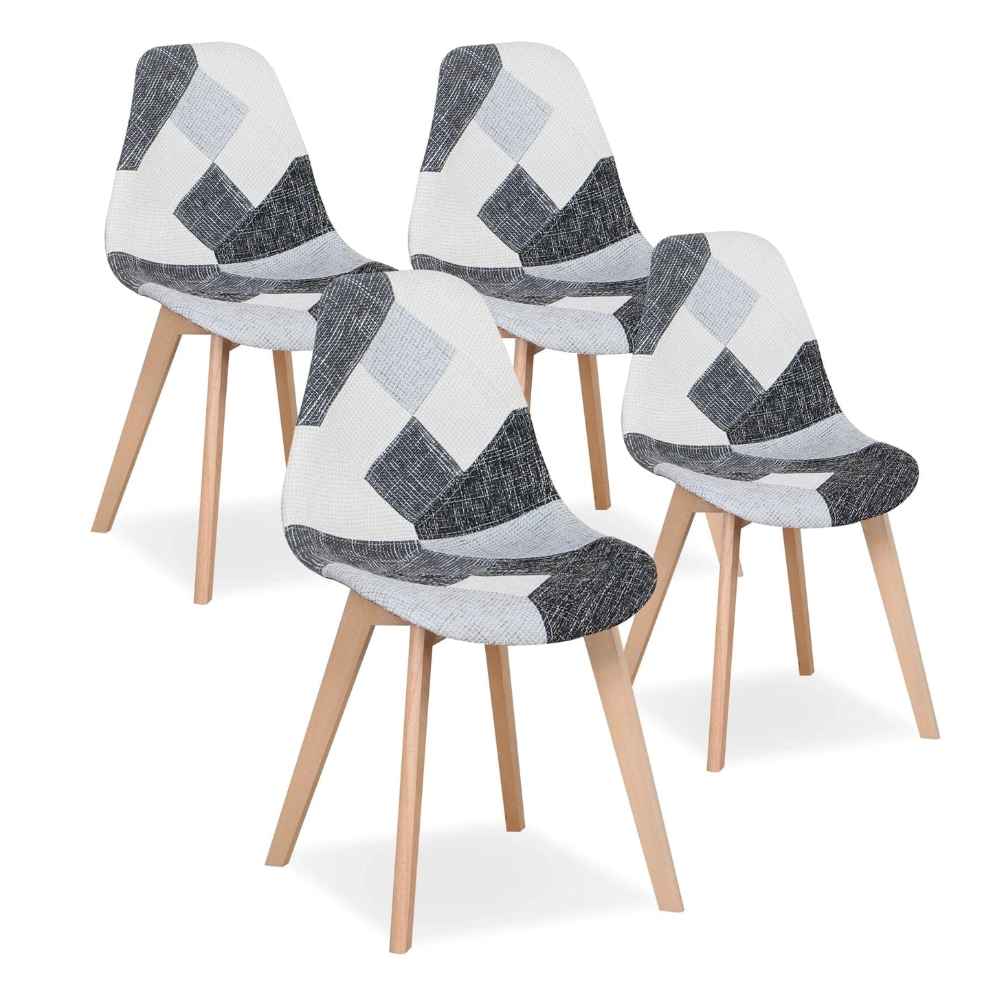 Chaise revêtement en tissu design nordique | SET de 4 chaises