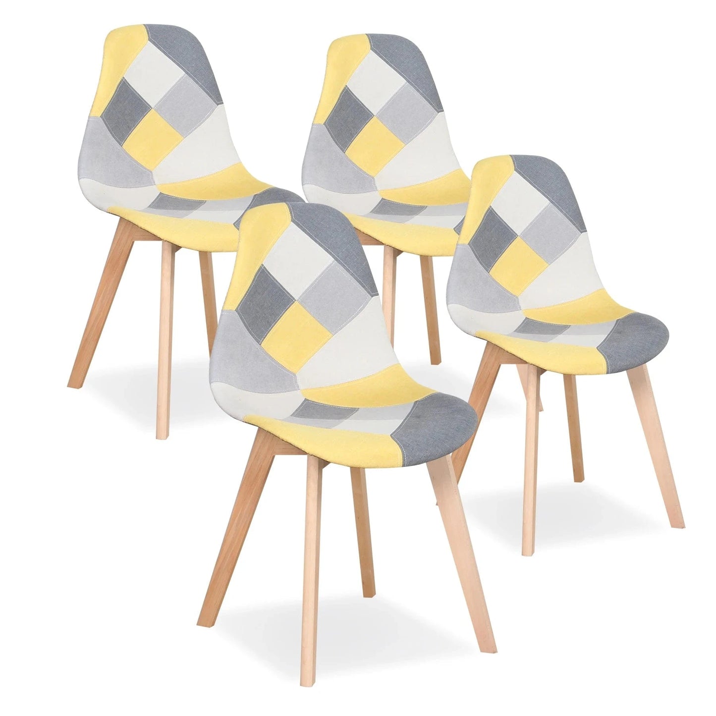 Chaise revêtement en tissu design nordique | SET de 4 chaises