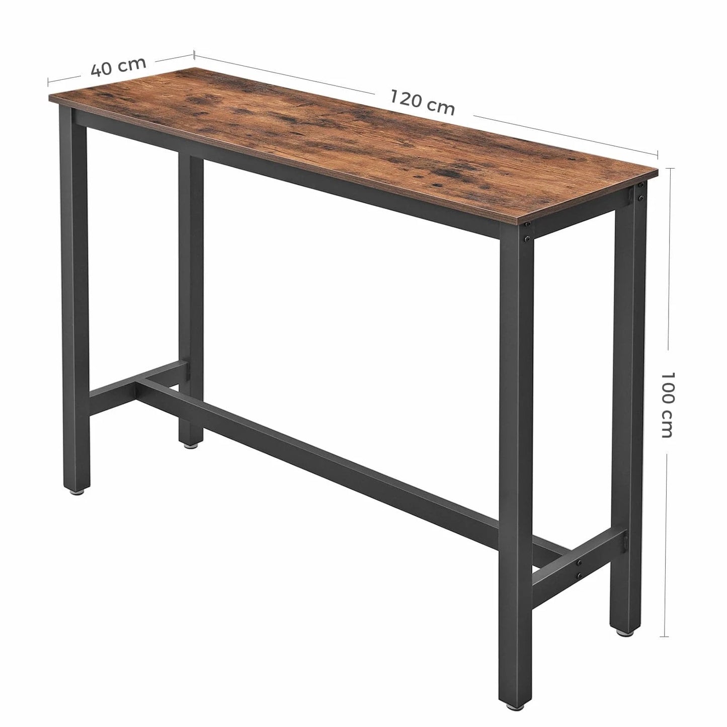 Table haute style industriel bois et métal