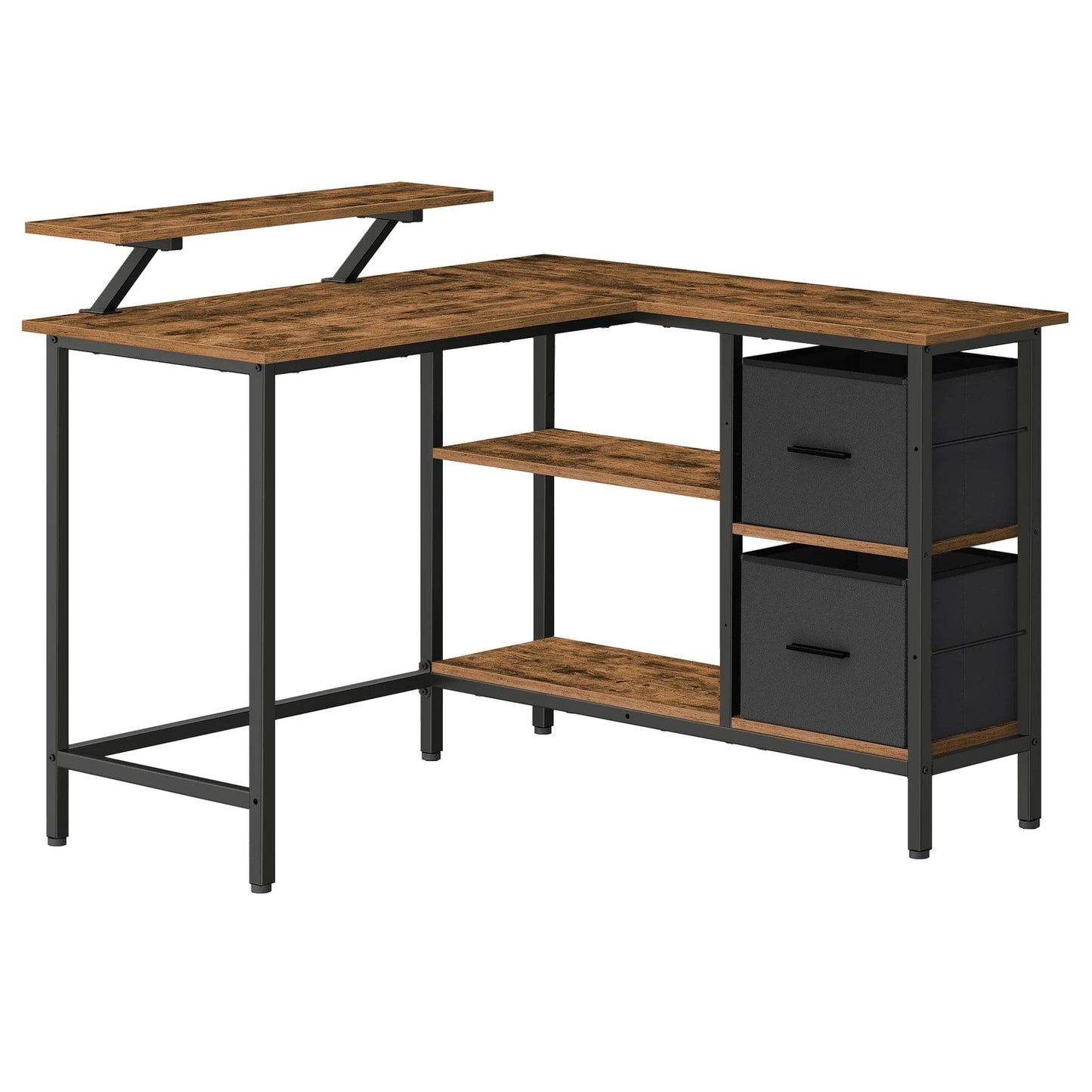 Bureau en l avec rangement
