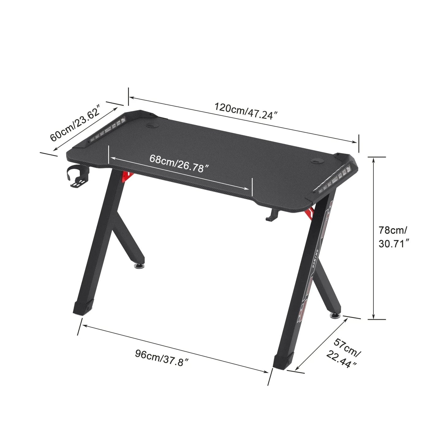 Bureau gamer avec led