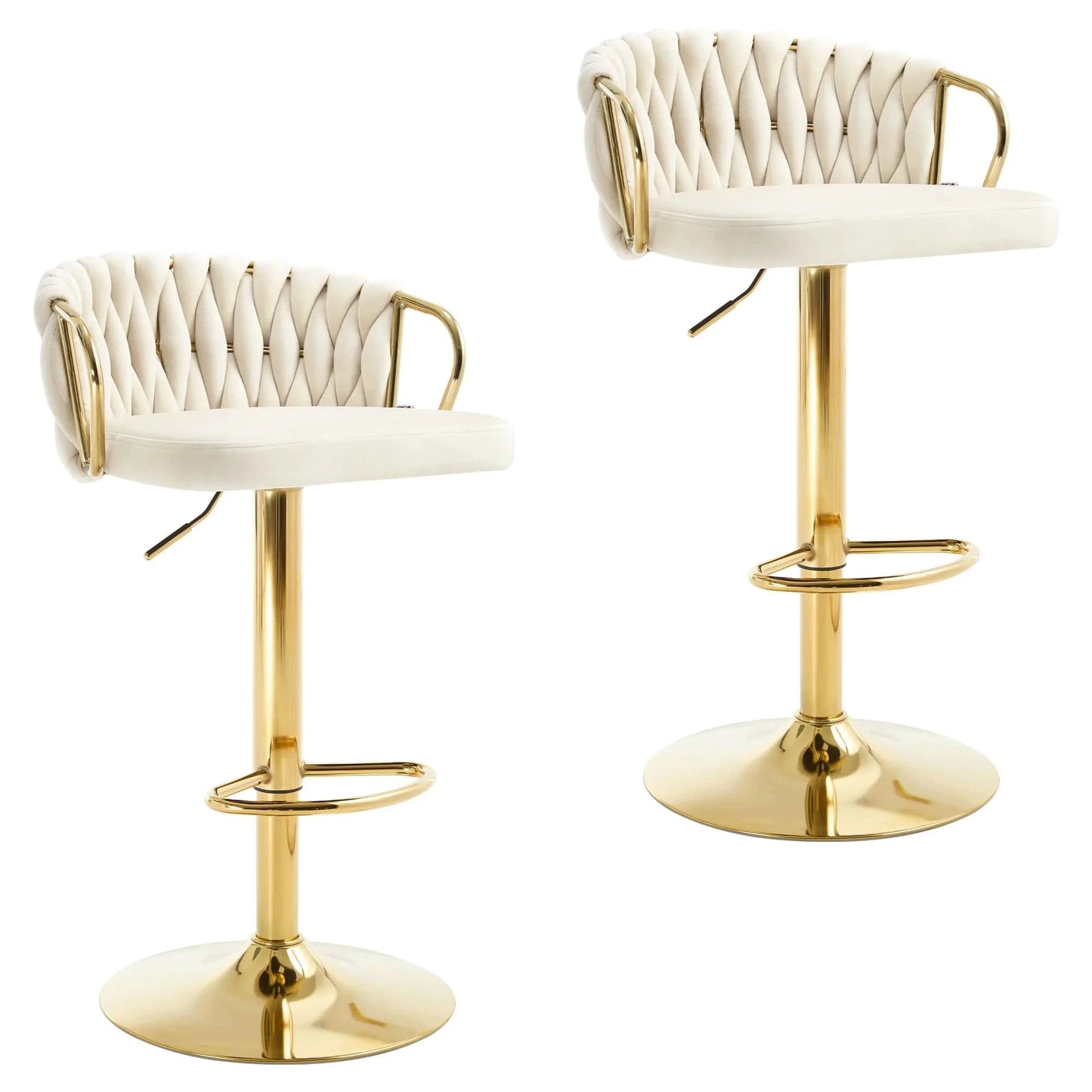 Chaise haute bureau en Velours | SET 2 PIÈCES