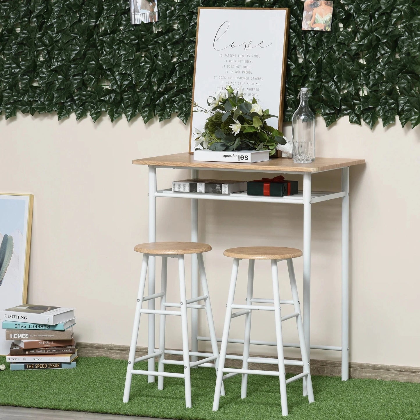 Ensemble table haute de bar et 2 chaises