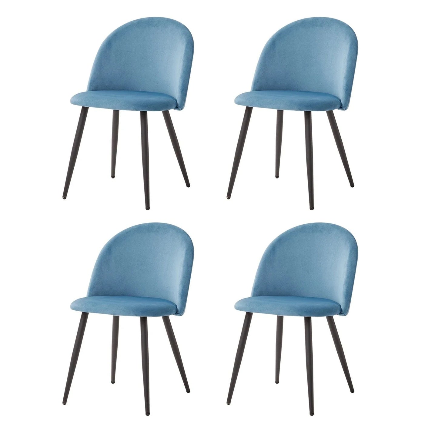 Chaise de réunion style nordique en velours | SET DE 4 PIÈCES