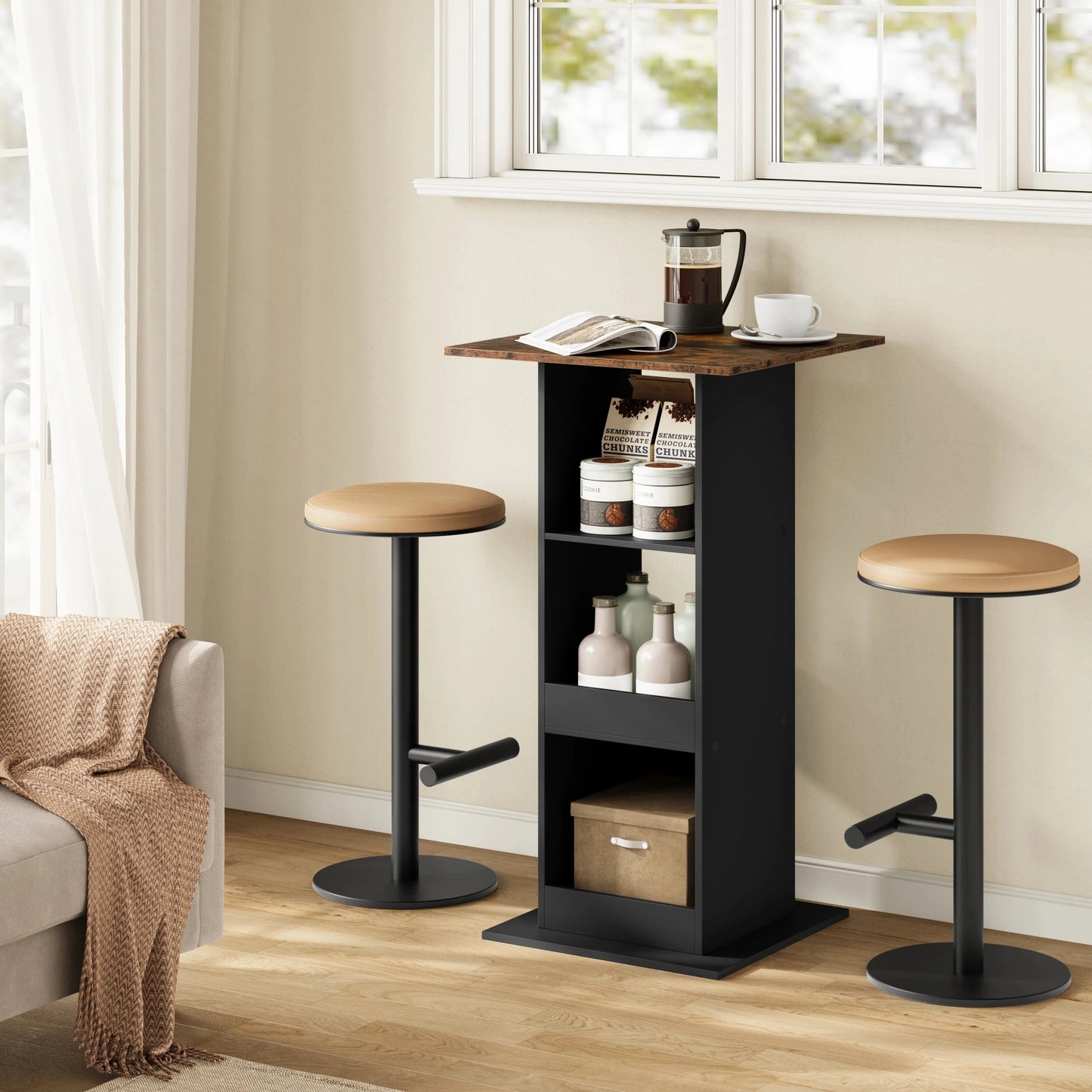 Table haute pose café