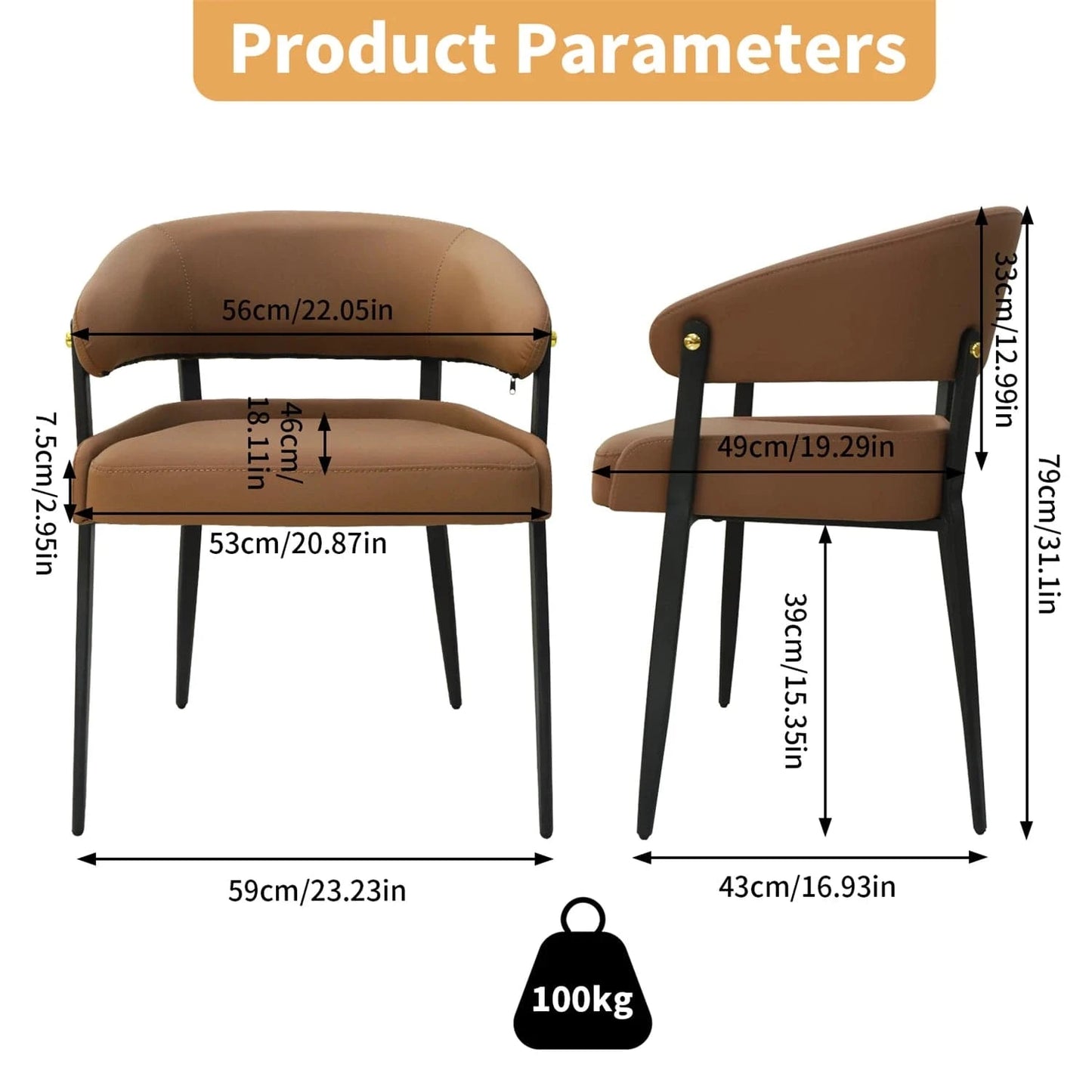 Chaise de réunion design classique | 2 PIÈCES