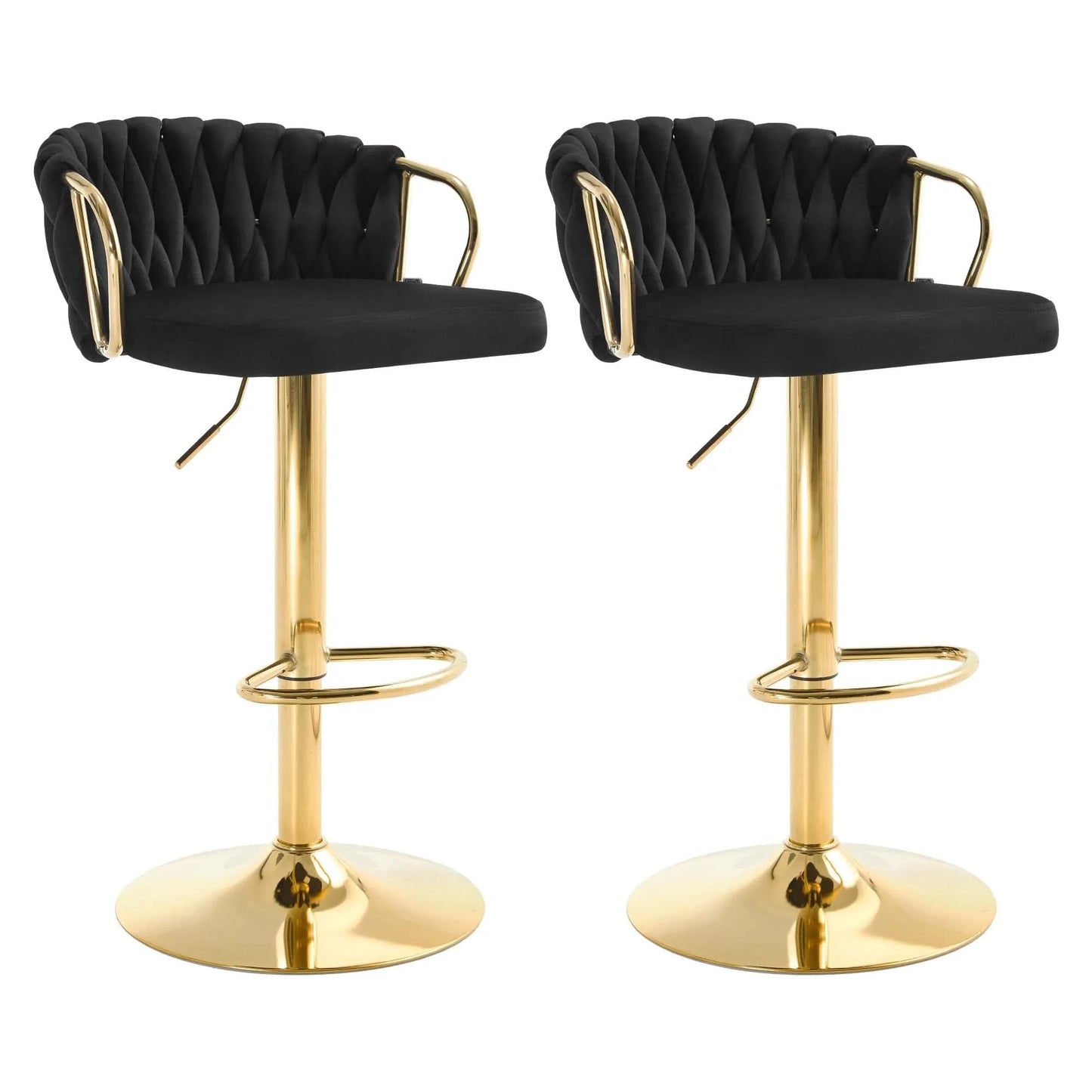 Chaise haute bureau en Velours | SET 2 PIÈCES