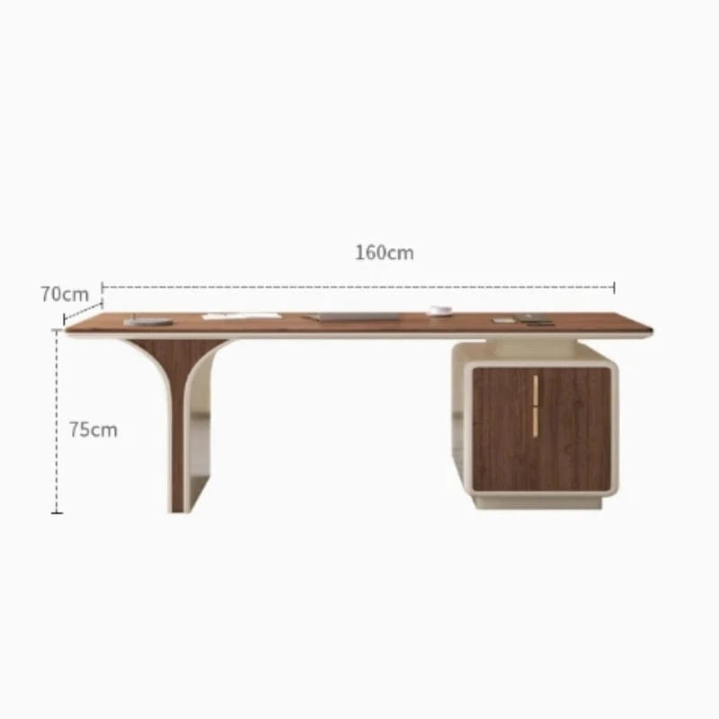 Bureau scandinave blanc et bois massif
