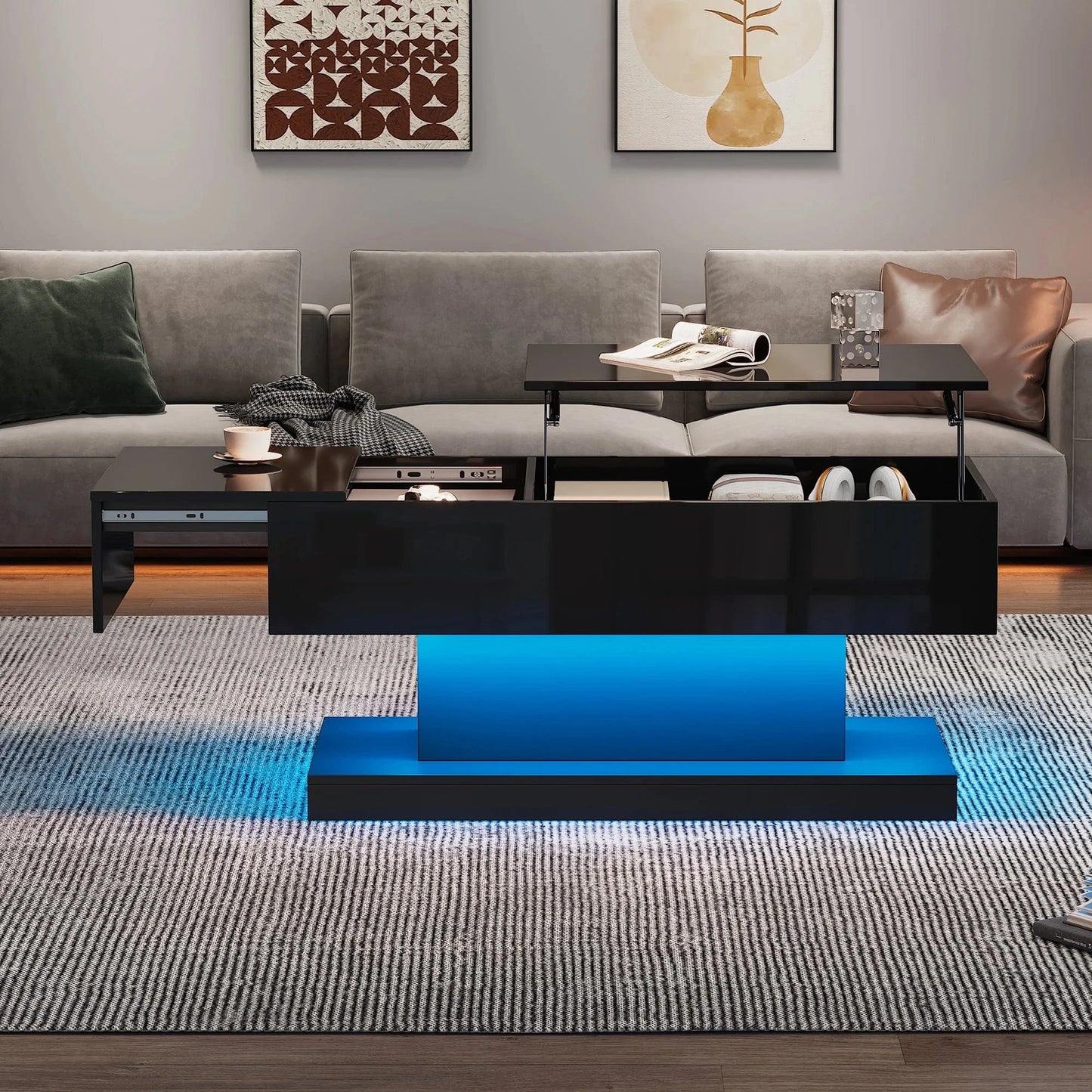 Table basse bois deux plateaux