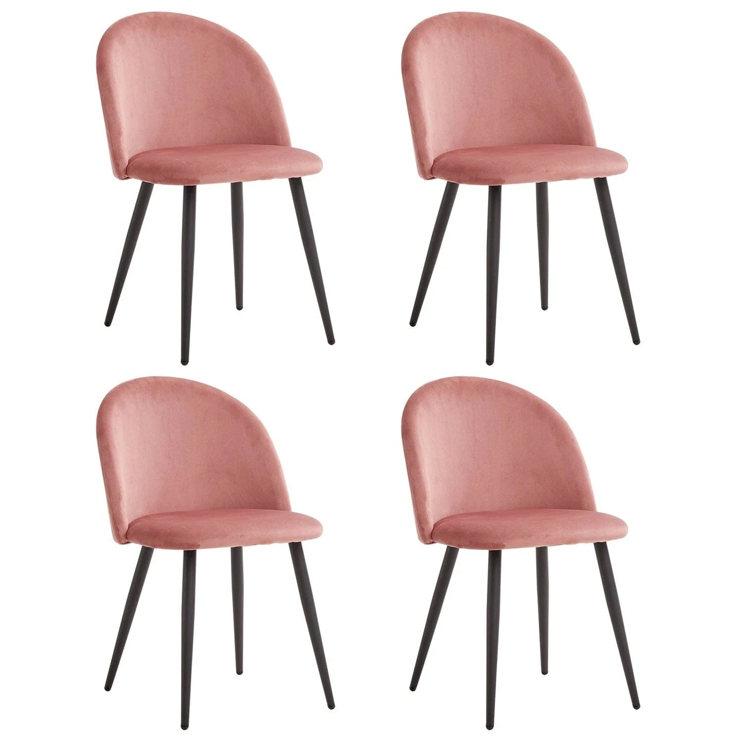 Chaise de réunion style nordique en velours | SET DE 4 PIÈCES
