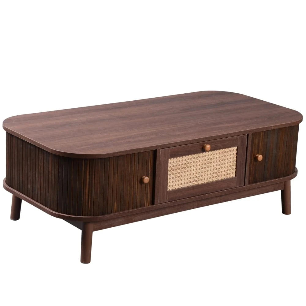 Table basse design scandinave avec cannage