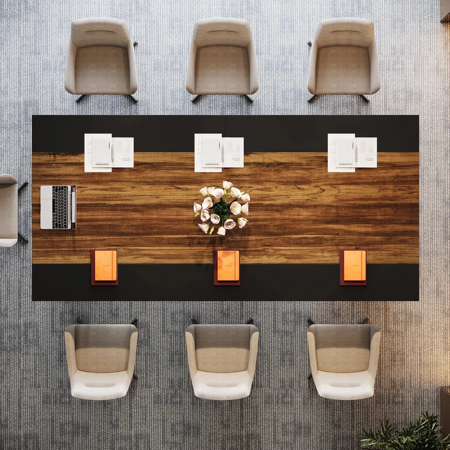 Table de réunion en bois