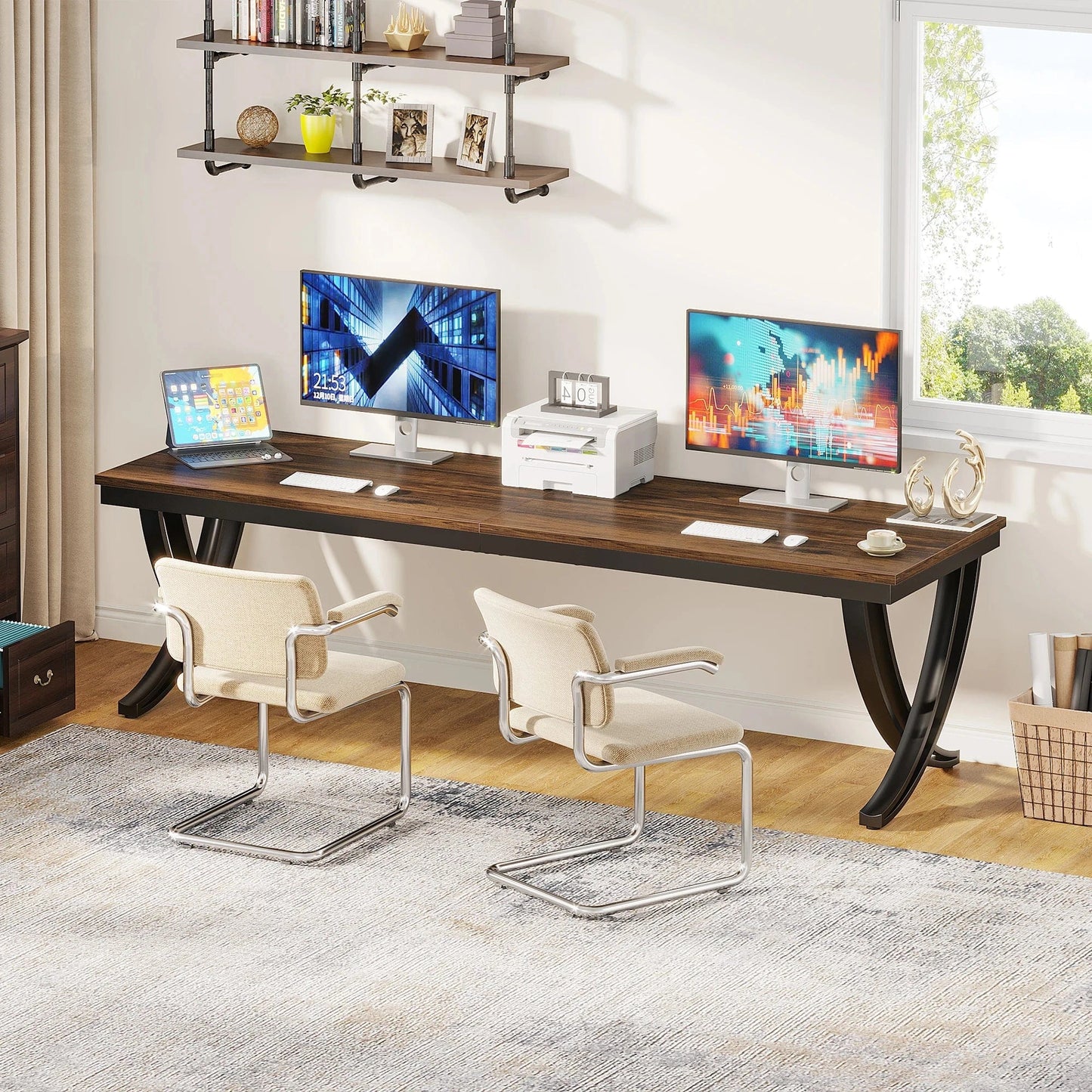 Bureau double bois et métal