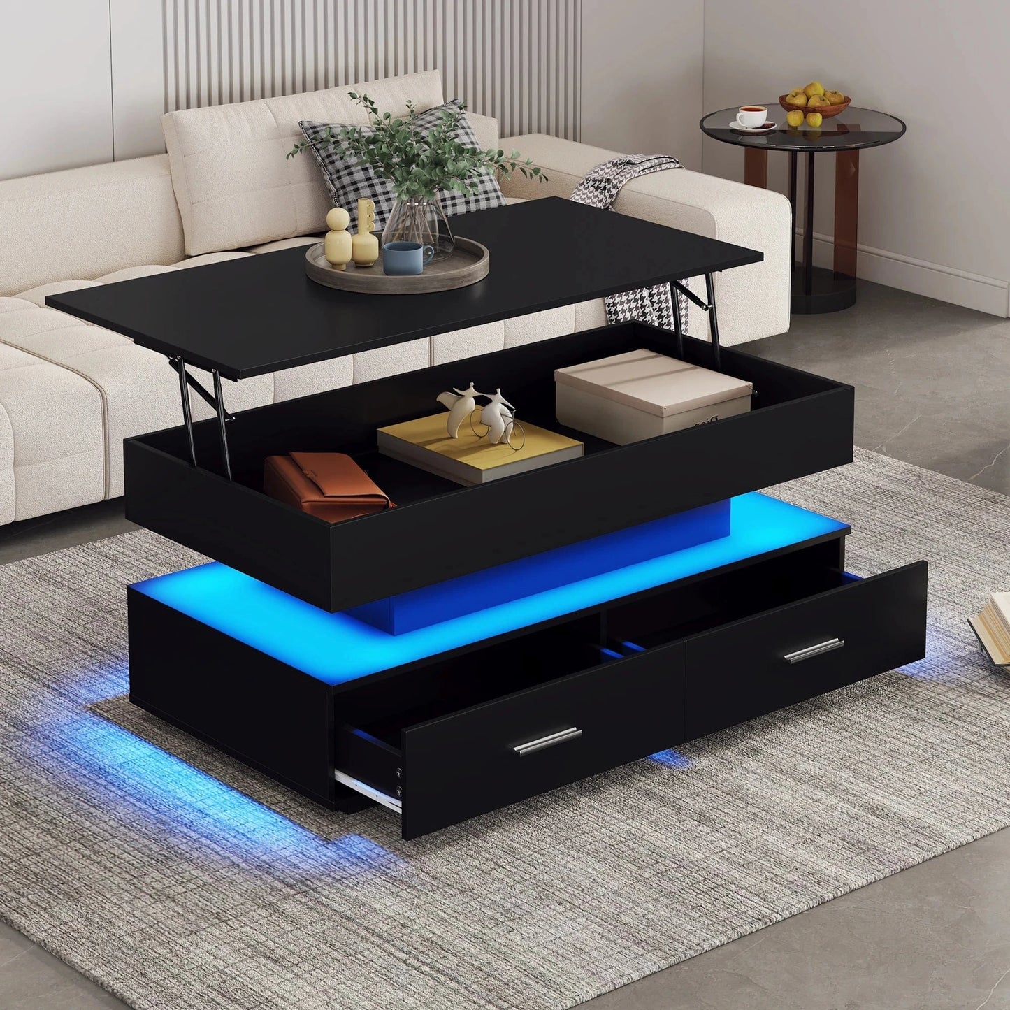 Table basse bois deux plateaux
