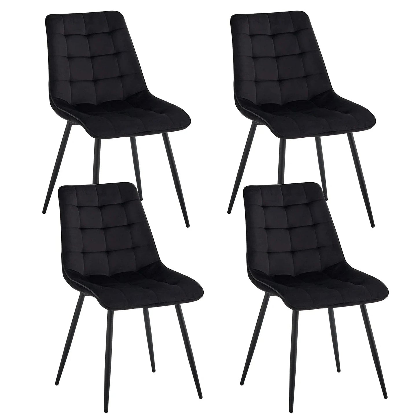 Chaise de réunion en velours | SET DE 4 PIÈCES