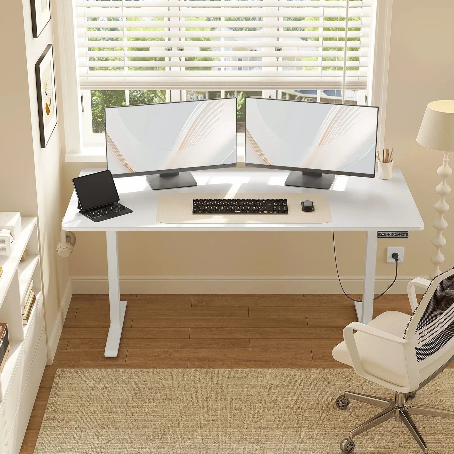 Bureau assis debout blanc