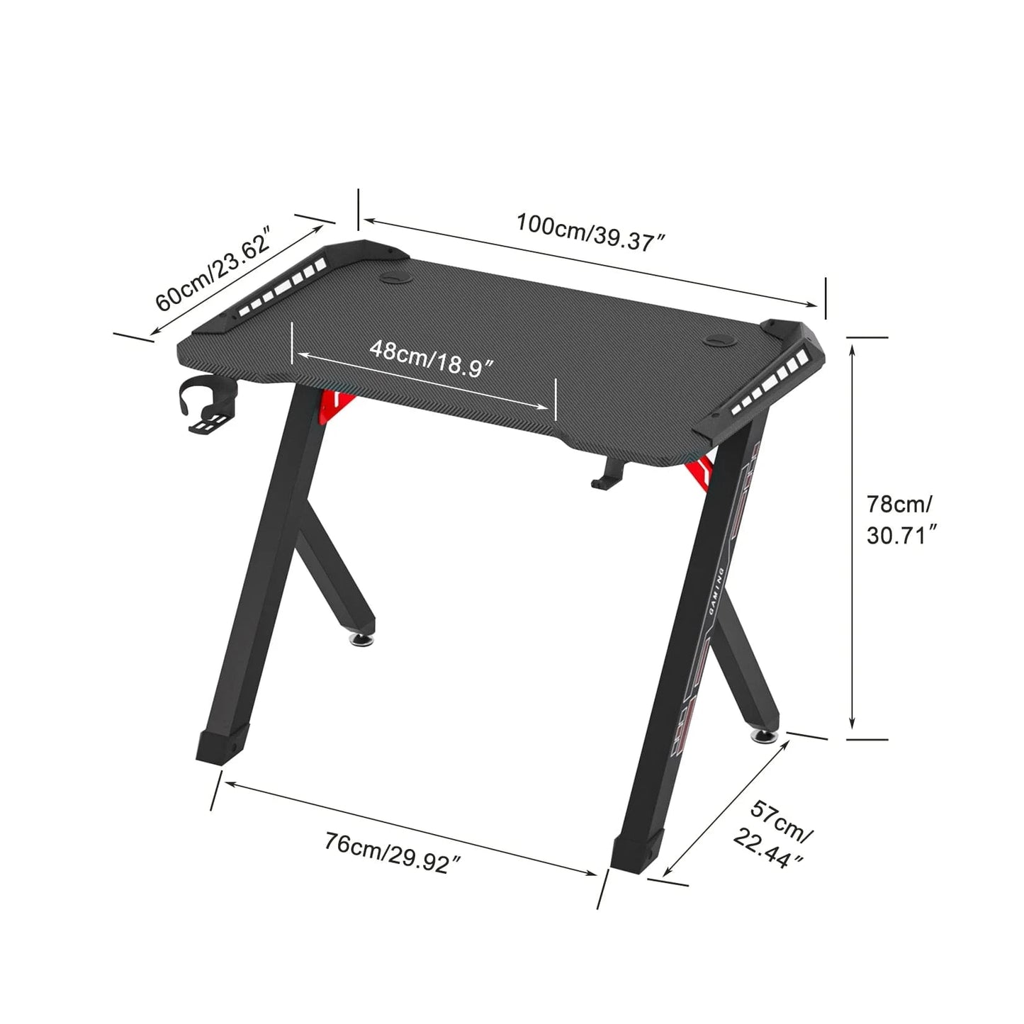 Bureau gamer avec led