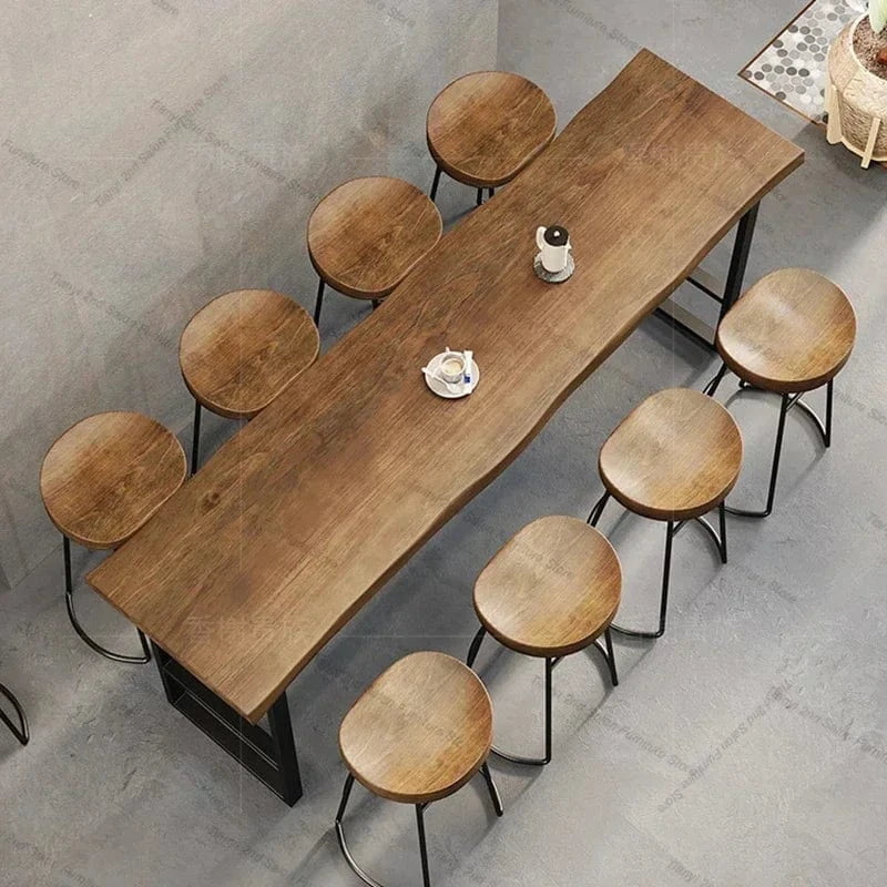 Table haute longue style rustique