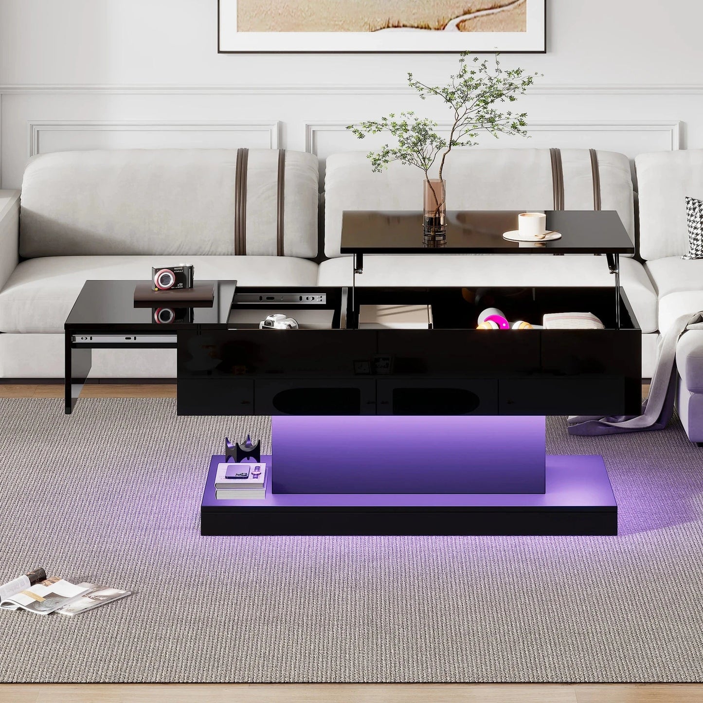 Table basse bois deux plateaux