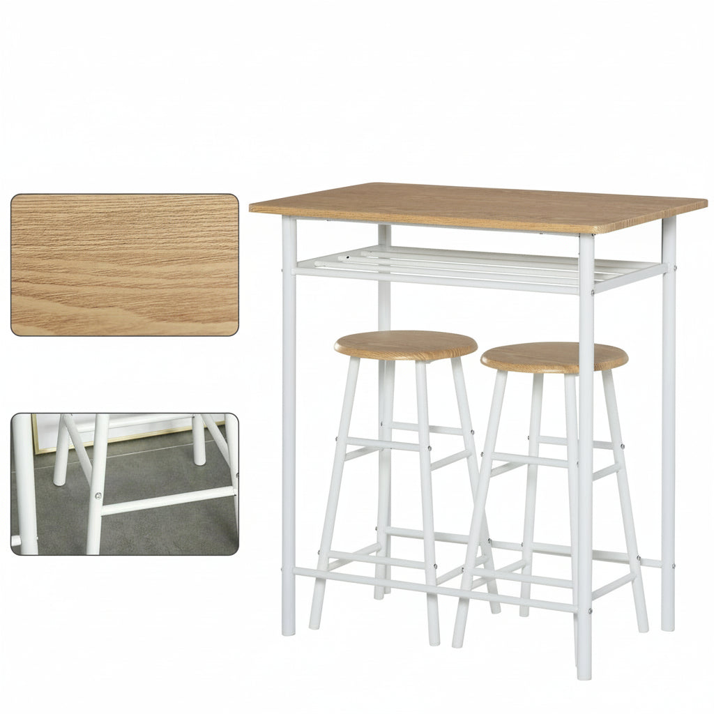 Ensemble table haute de bar et 2 chaises