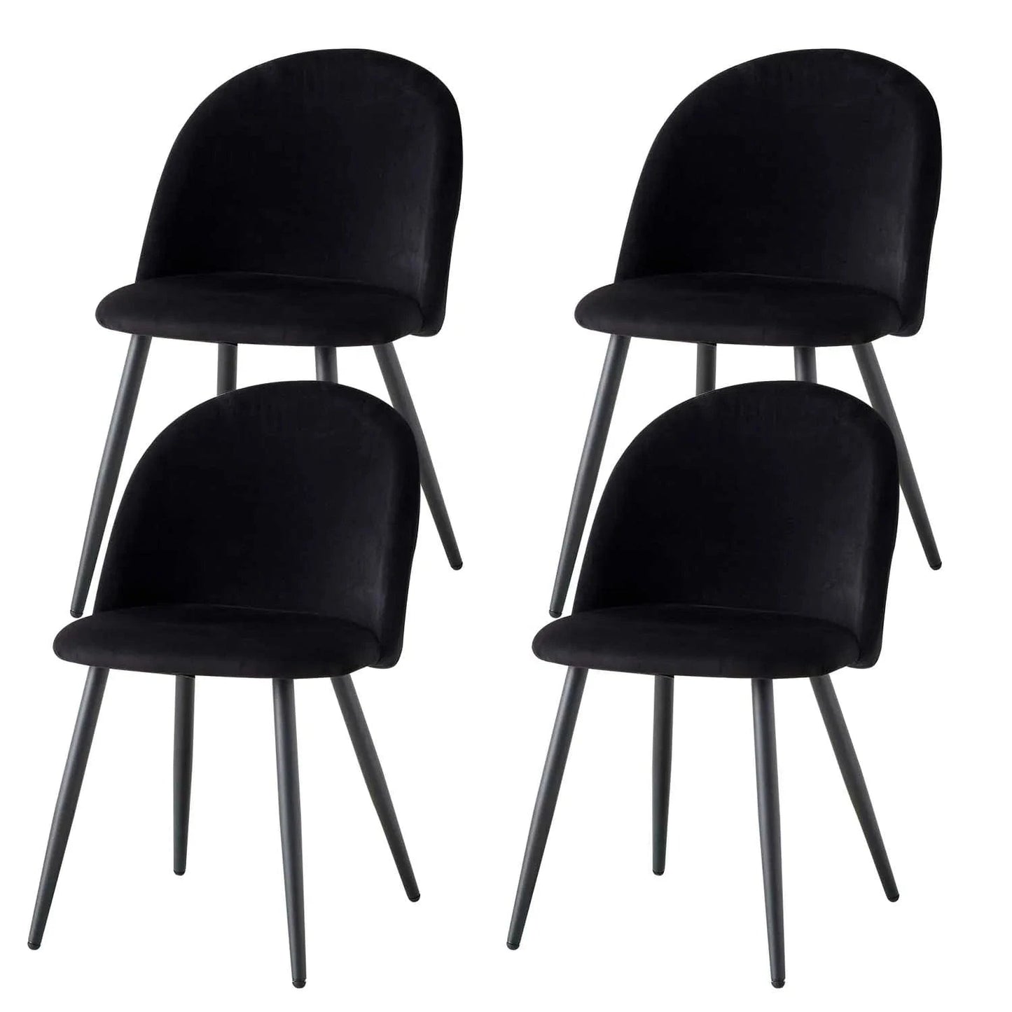 Chaise de réunion style nordique en velours | SET DE 4 PIÈCES