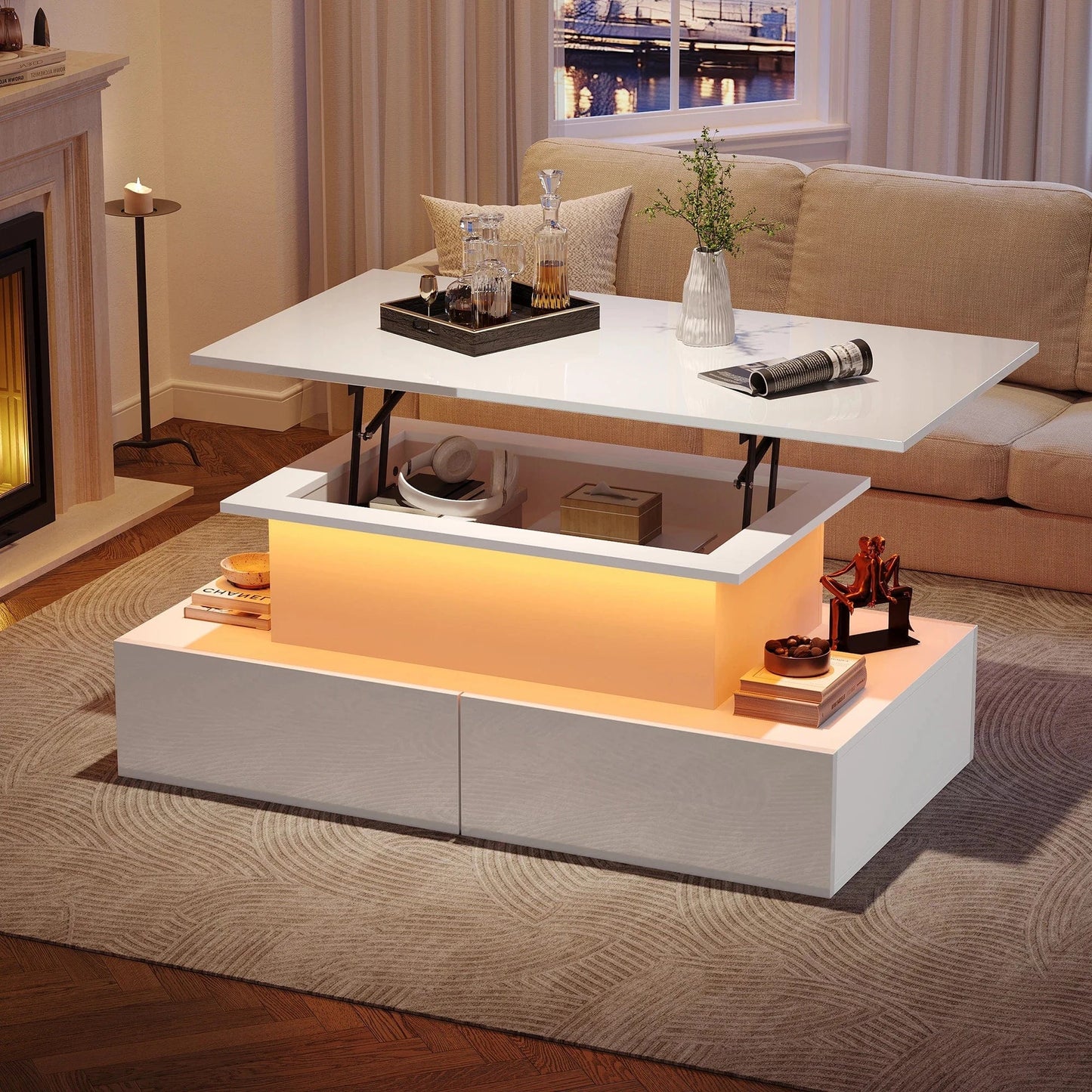 Table basse bois deux plateaux