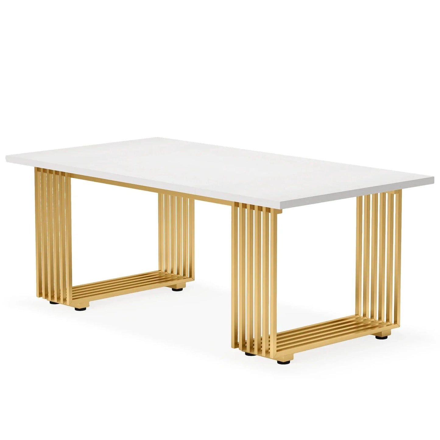 Bureau blanc et doré