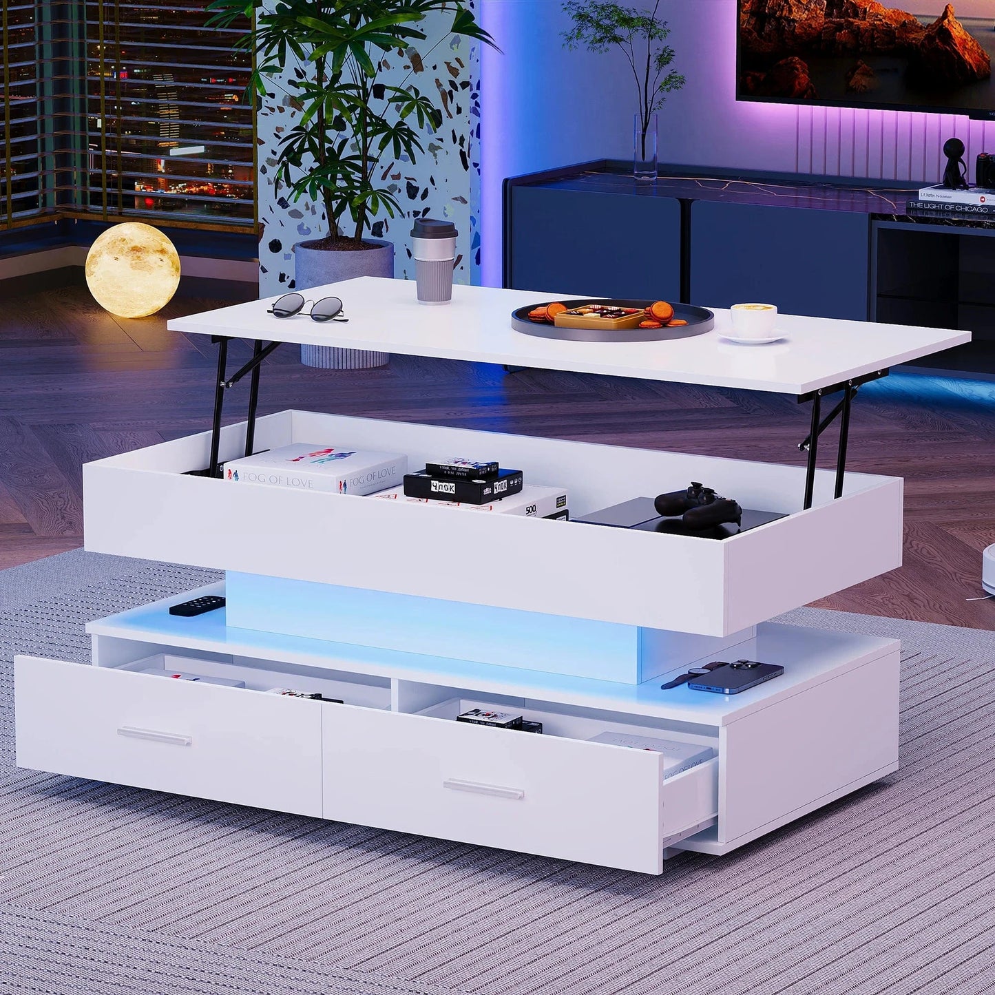 Table basse bois deux plateaux