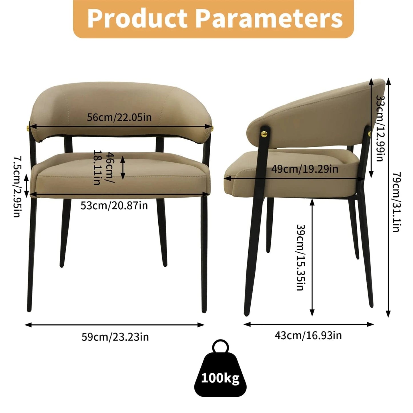 Chaise de réunion design classique | 2 PIÈCES