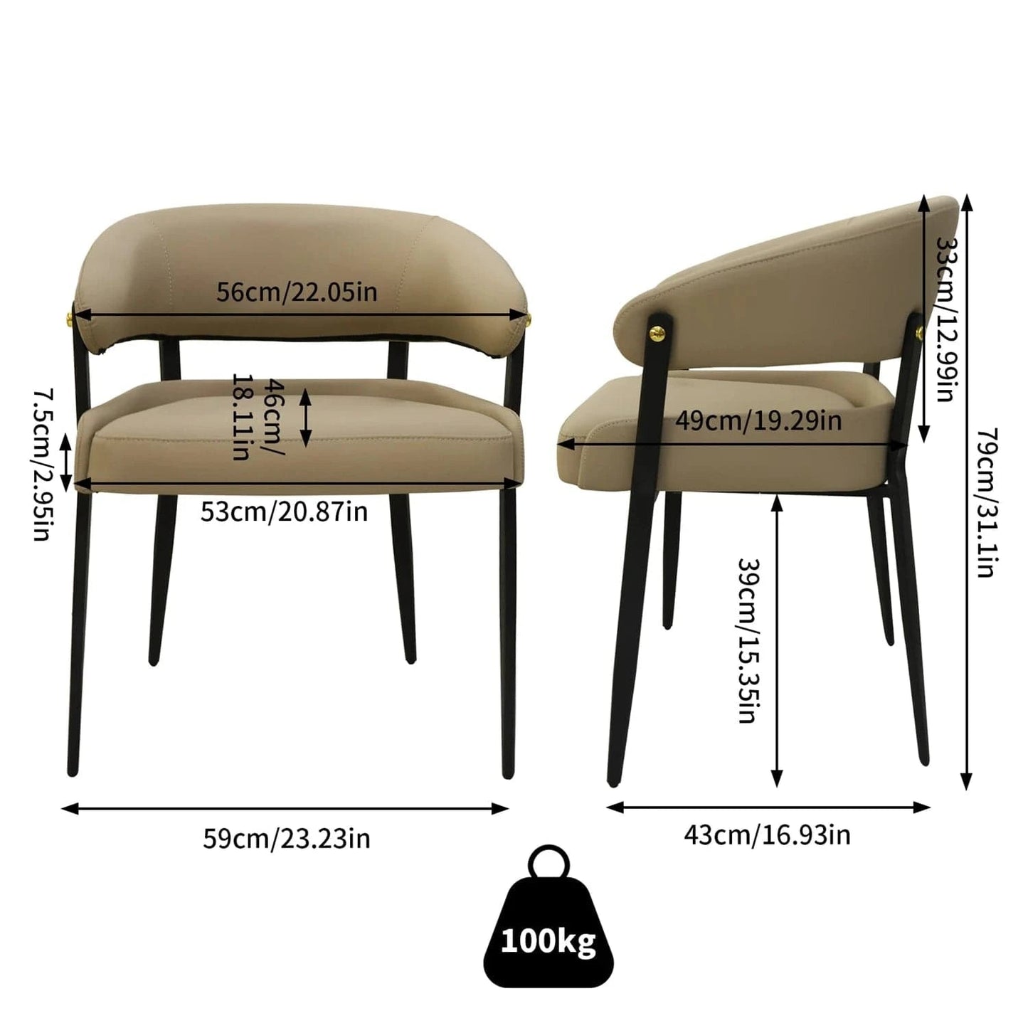 Chaise de réunion design classique | 2 PIÈCES