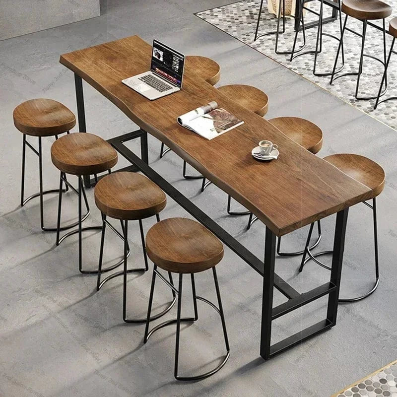Table haute longue style rustique