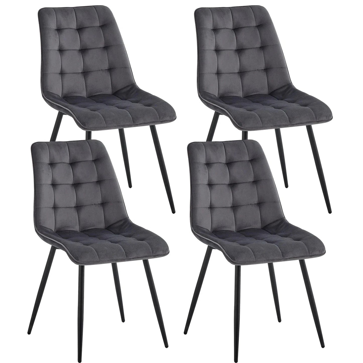 Chaise de réunion en velours | SET DE 4 PIÈCES
