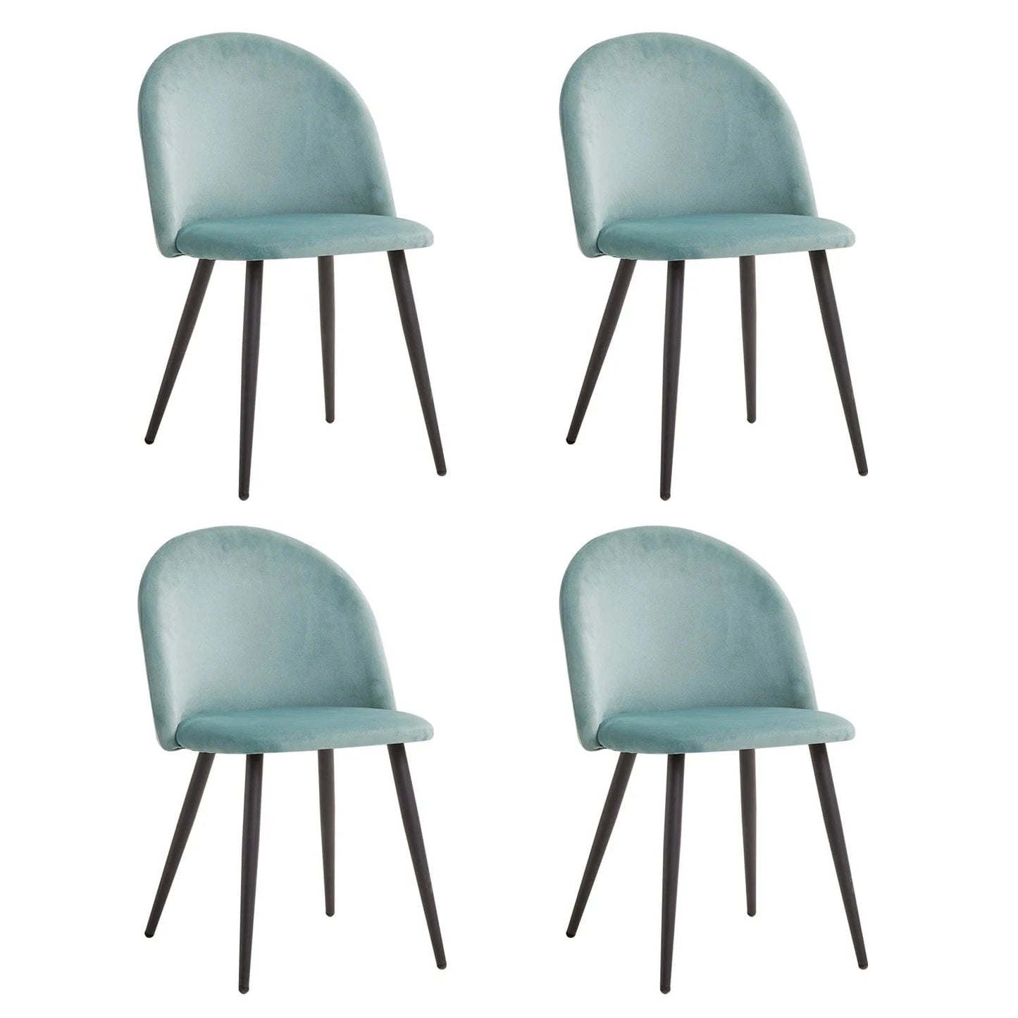 Chaise de réunion style nordique en velours | SET DE 4 PIÈCES