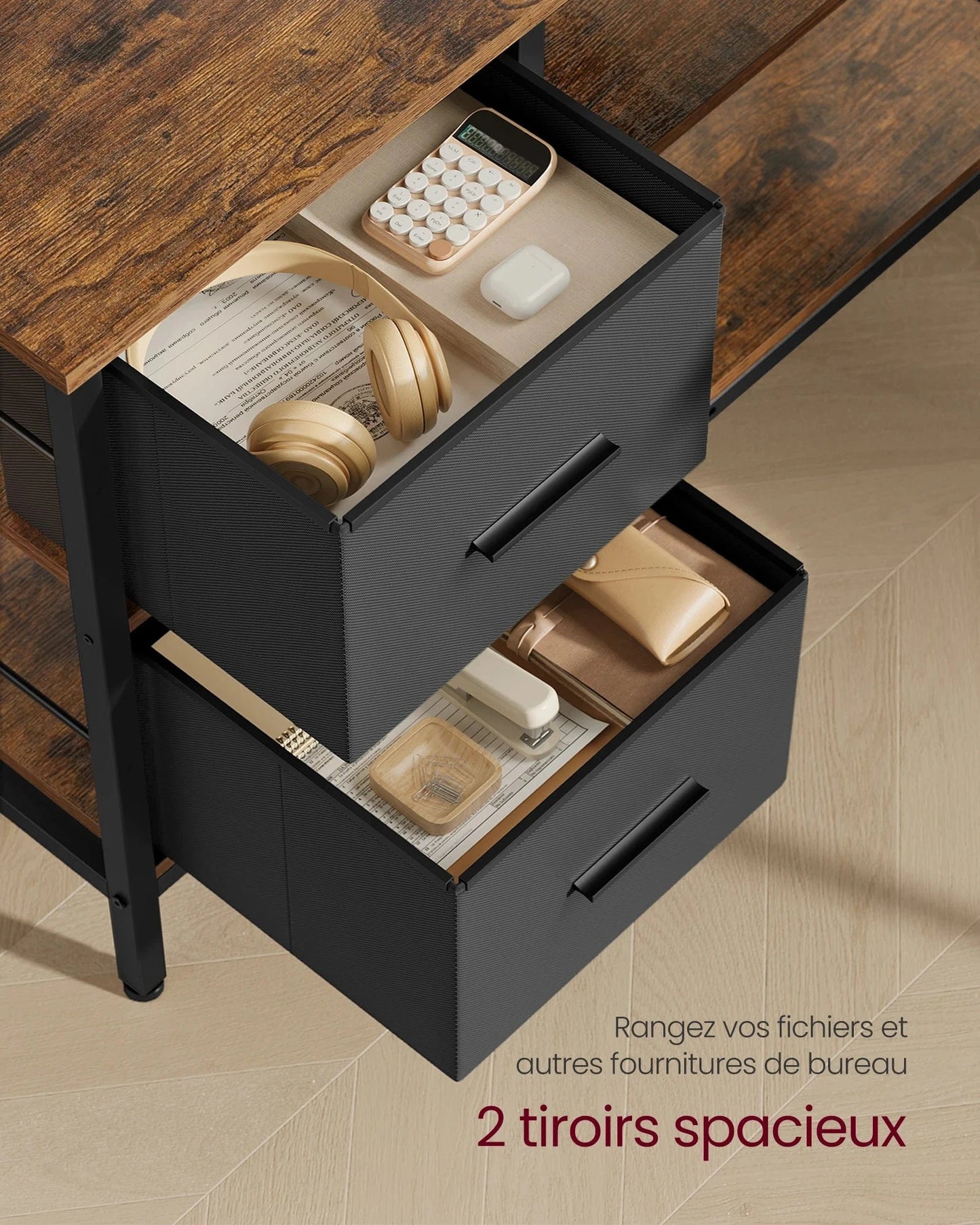 Bureau en l avec rangement