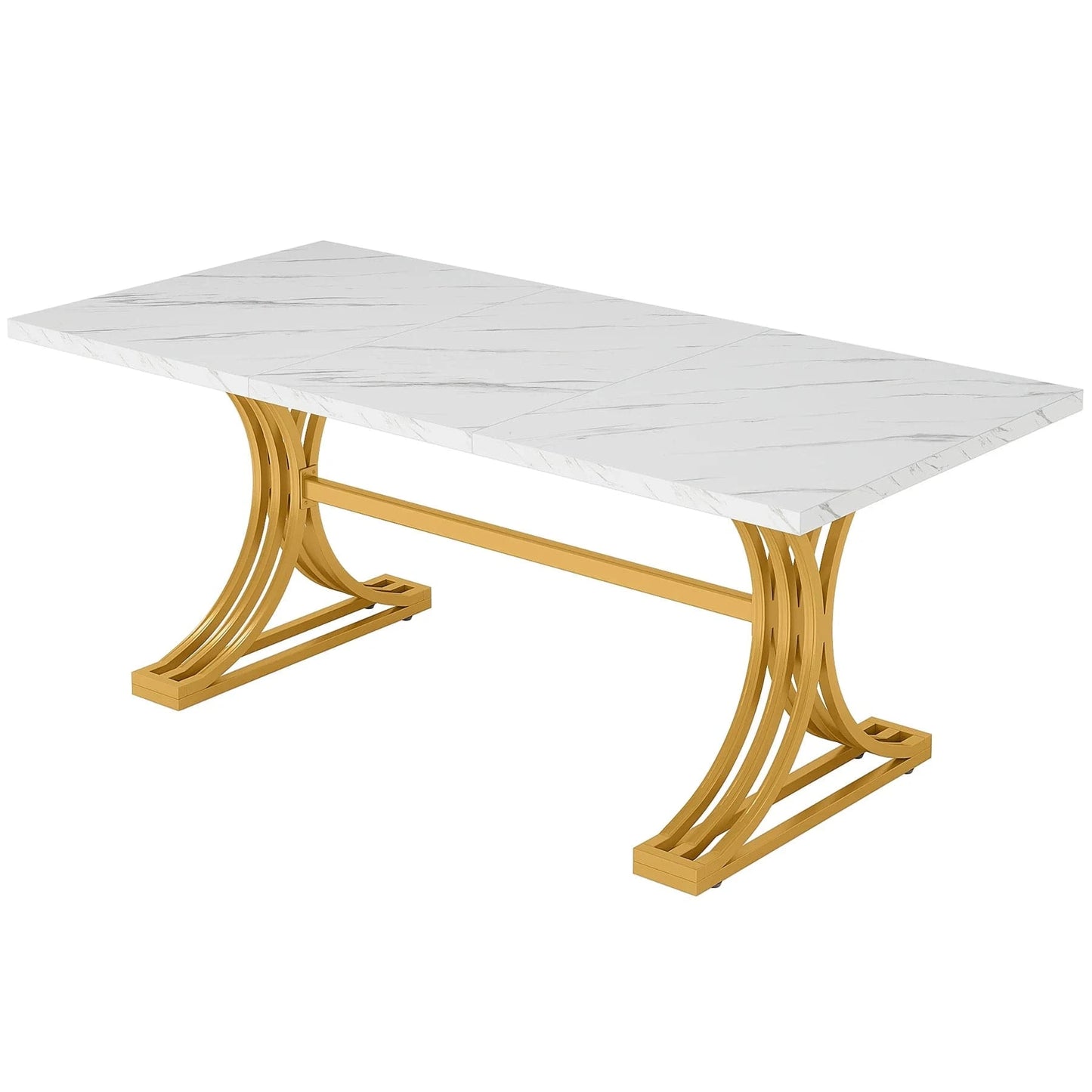 Table de réunion blanche et doré