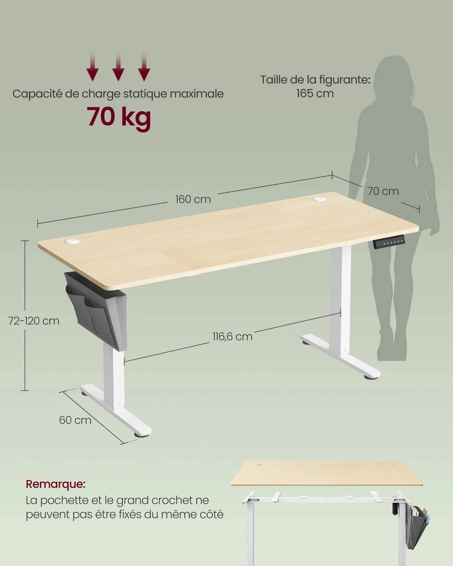 Bureau ajustable électrique