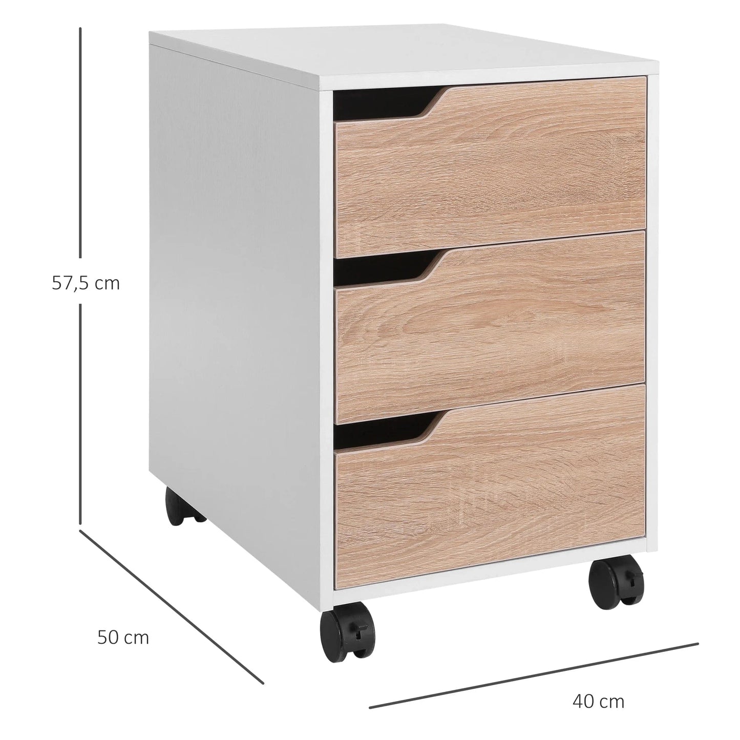 Caisson bureau blanc et bois
