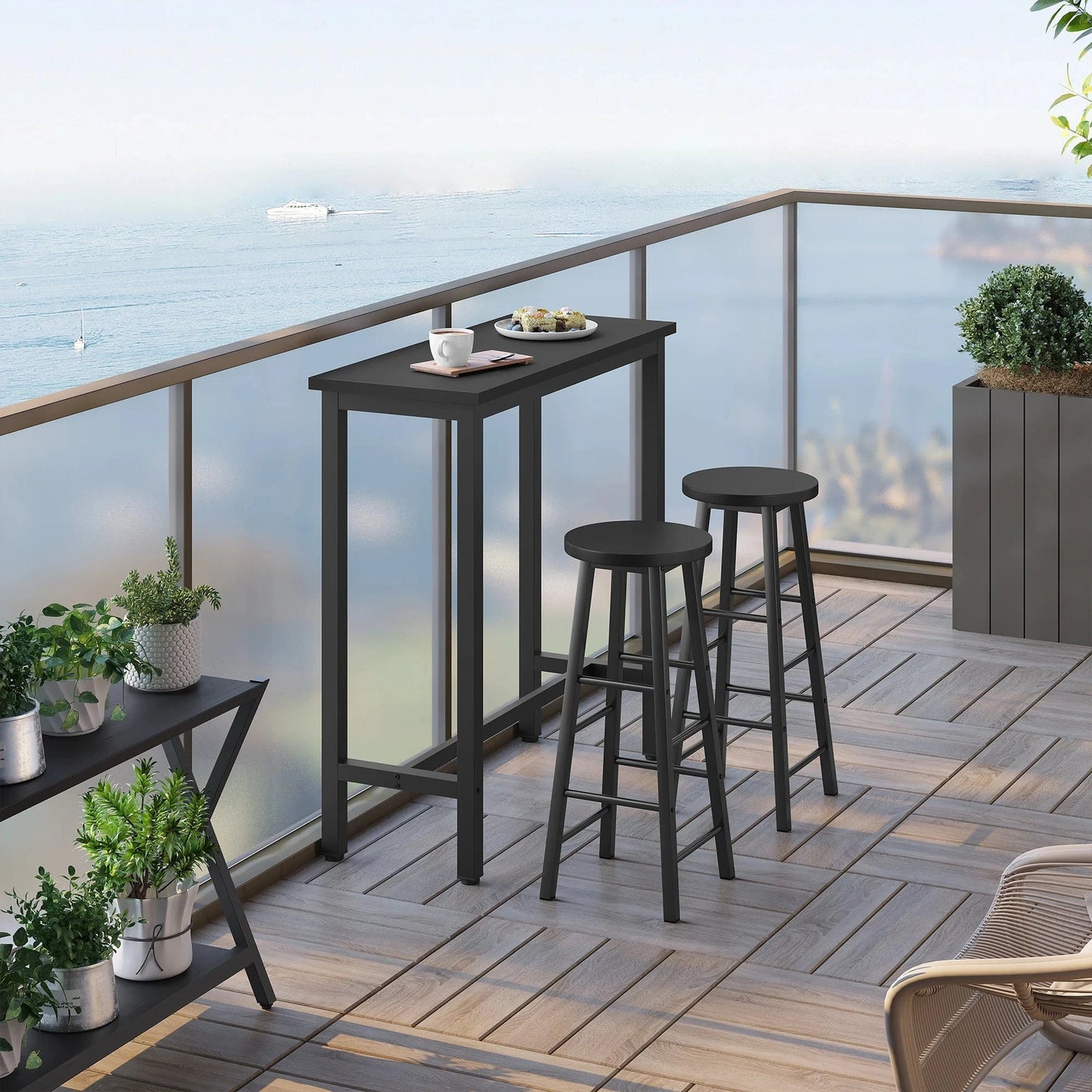 Petite table haute noire