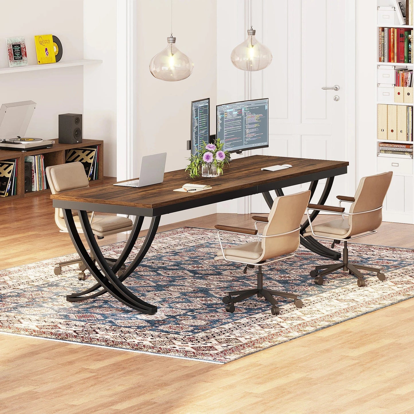 Bureau double bois et métal