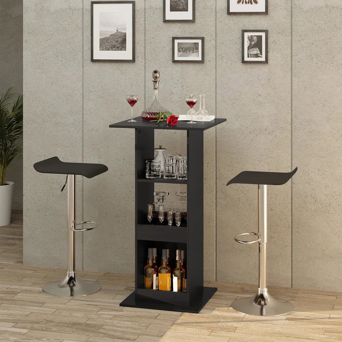 Table de cafétéria haute avec rangement